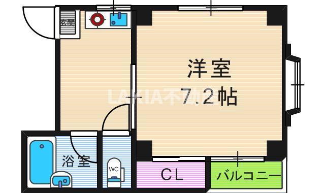 ジュネスシャトー11(1K/2階)の間取り写真