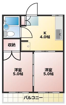 目白コーポ(2DK/2階)の間取り写真