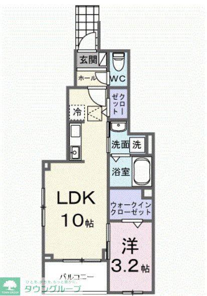 ヒカルサ狭山広瀬台ノース(1LDK/1階)の間取り写真