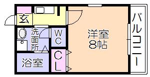 LAPIN JUN(1K/2階)の間取り写真