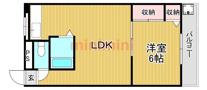 サンハイツいすず(1LDK/3階)の間取り写真