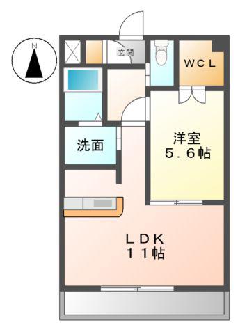 ルミエールユウキ(1LDK/1階)の間取り写真
