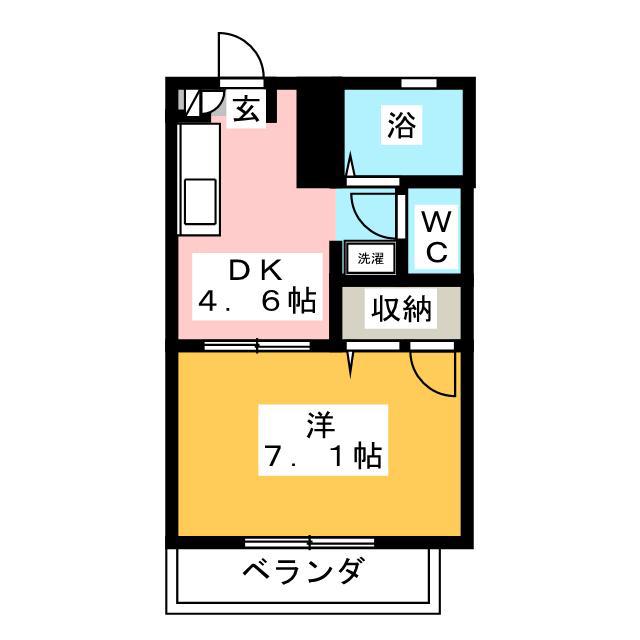 グリシーナ・常盤台A(1K/2階)の間取り写真