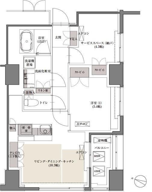 フォレストビュー護国寺(1SLDK/6階)の間取り写真