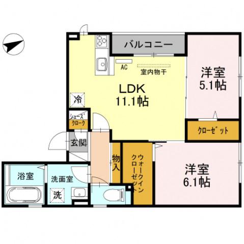 メゾンアミティエ(2LDK/2階)の間取り写真