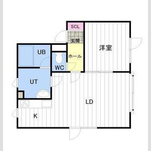ＪＲ札沼線 拓北駅 徒歩3分 2階建 築26年(1LDK/2階)の間取り写真