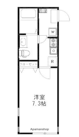 パーセリア石川町(1K/1階)の間取り写真