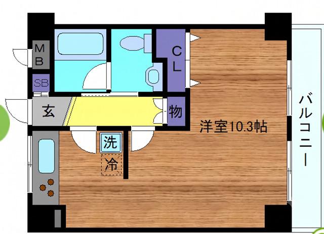 マークハーゲン住吉(ワンルーム/2階)の間取り写真