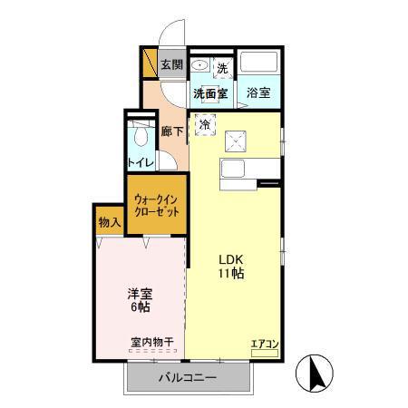 メゾンベール(1LDK/1階)の間取り写真