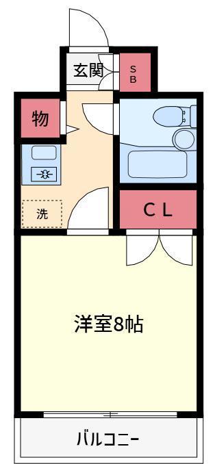 グリーンハイツ(1K/1階)の間取り写真