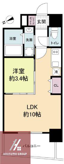 セレニテ京橋クレア(1LDK/9階)の間取り写真