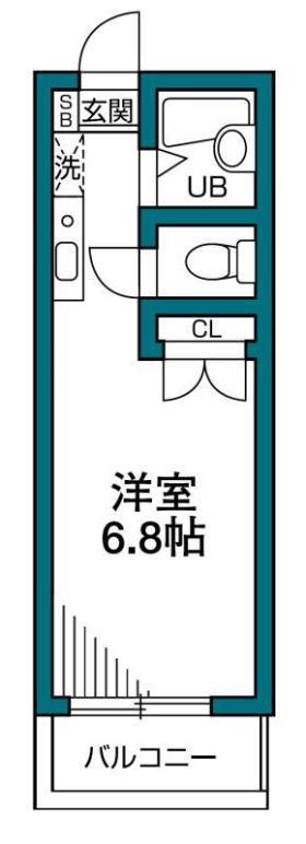 デューン仙川(ワンルーム/2階)の間取り写真