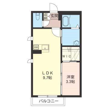 オアシスA(1LDK/1階)の間取り写真