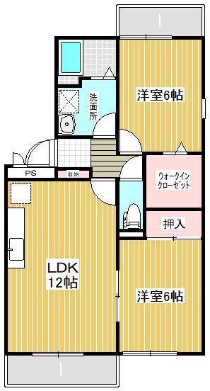 ブルームガーデンC(2LDK/3階)の間取り写真