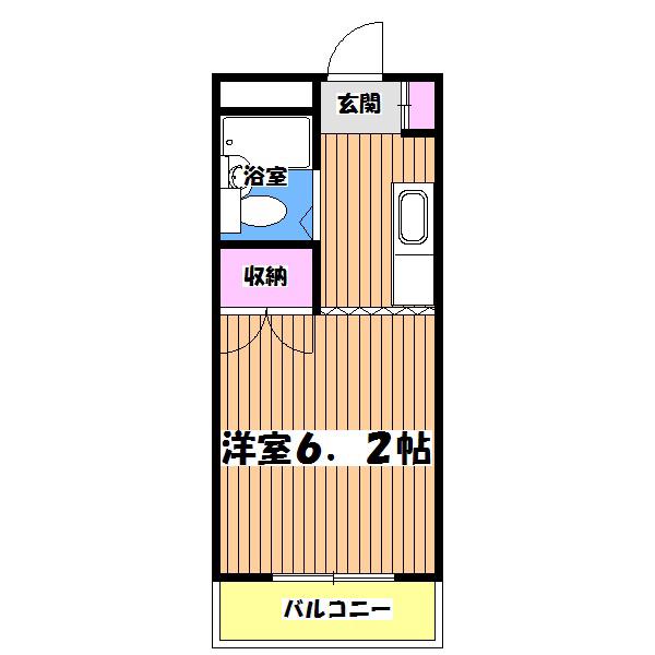ラフィーネ昭島(1K/2階)の間取り写真