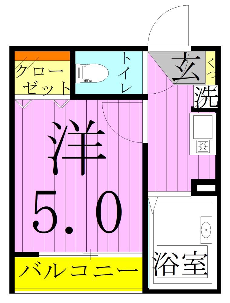 メルディア竹ノ塚2丁目2(1K/3階)の間取り写真