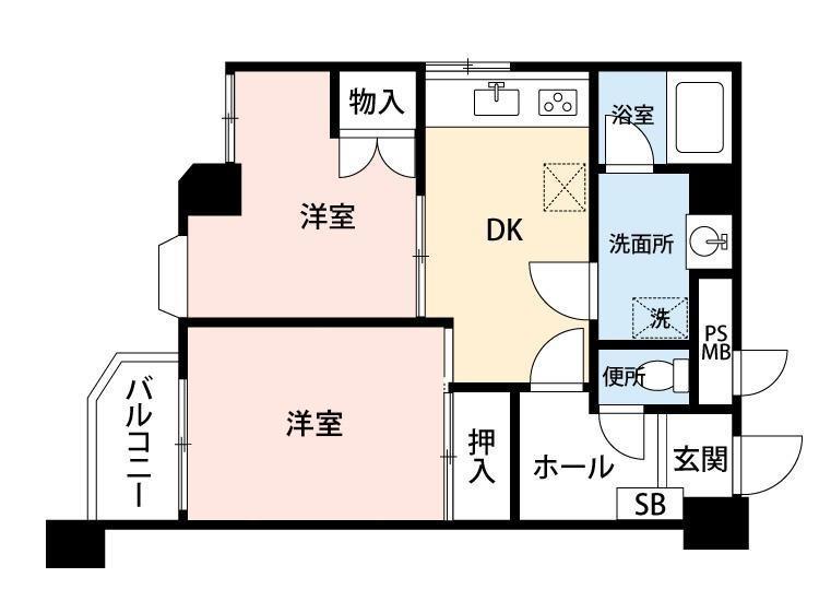 ライオンズマンション西荻南(2K/2階)の間取り写真