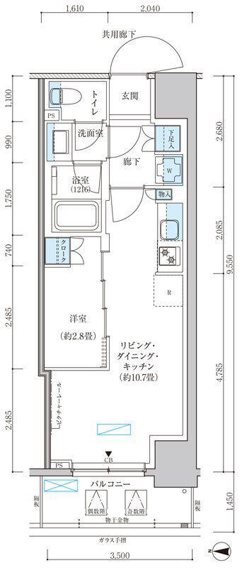 パークアクシス池袋イースト(1LDK/7階)の間取り写真