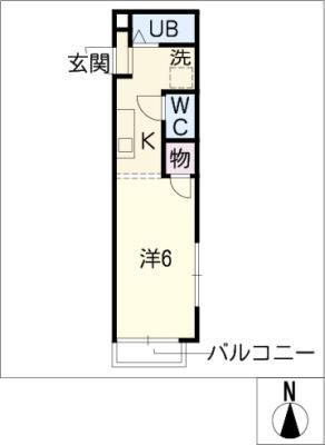 アネックスB(1K/1階)の間取り写真