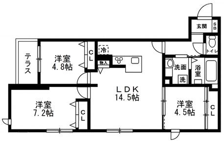 練馬区向山3丁目(3LDK/1階)の間取り写真