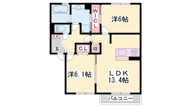 CASANOVA(2LDK/2階)の間取り写真