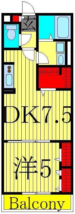 エスポワール(1DK/3階)の間取り写真