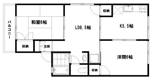 セジュールホ-コ-(2LDK/1階)の間取り写真