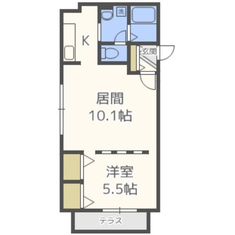ファインブルーム学園前(1LDK/3階)の間取り写真