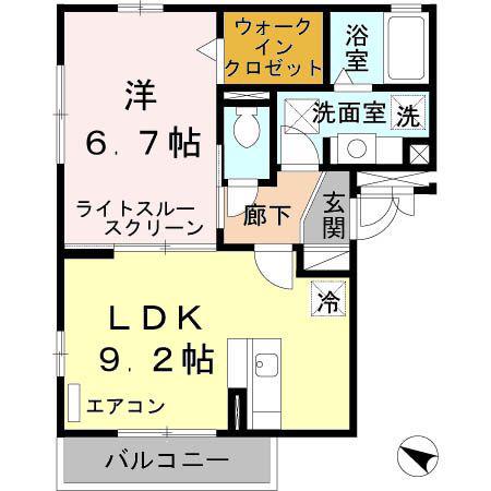 エスト・ファヴォーラ(1LDK/3階)の間取り写真