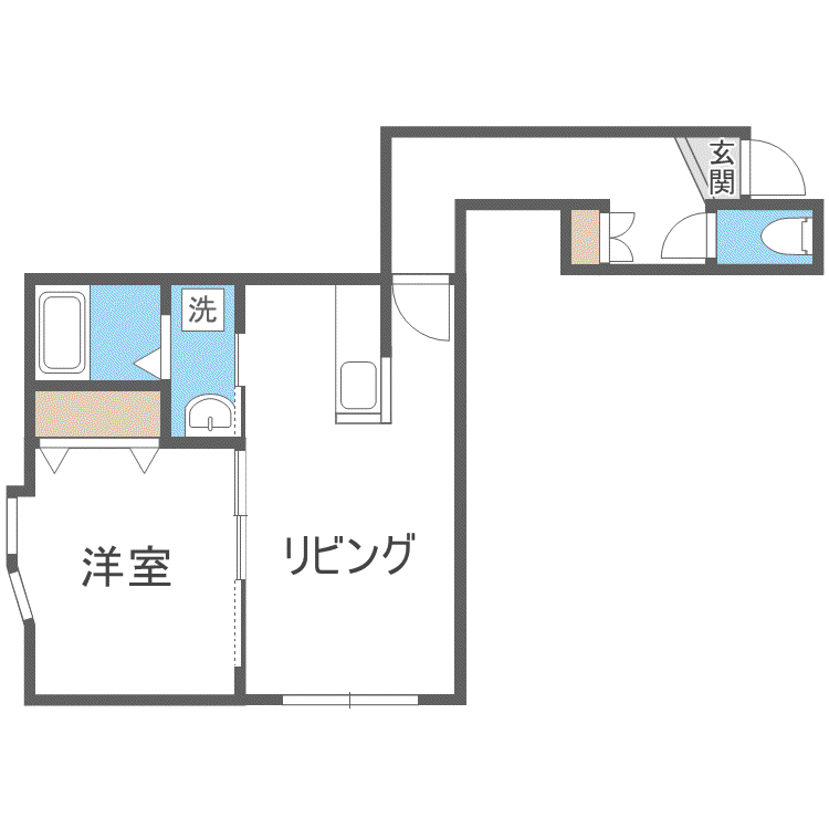 リースクエア28(1LDK/3階)の間取り写真