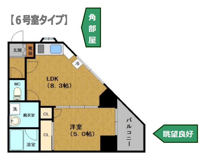 PIER PARK渡辺通(1LDK/7階)の間取り写真