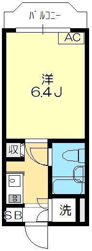 キャナルひばりが丘(1K/2階)の間取り写真