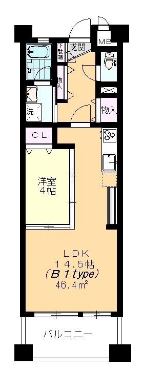 ソフィア天神山(1LDK/6階)の間取り写真