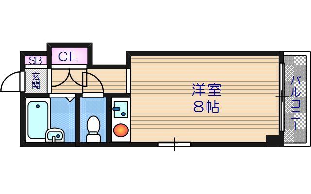 グランドール長堀(ワンルーム/8階)の間取り写真