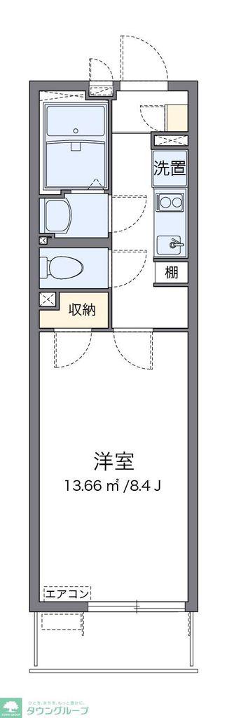 クレイノKANAMEII(1K/3階)の間取り写真