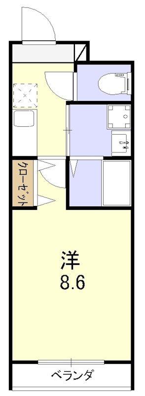 クレドール西大路駅前(1K/2階)の間取り写真