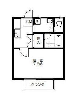 グリーンアベニュー(1K/2階)の間取り写真