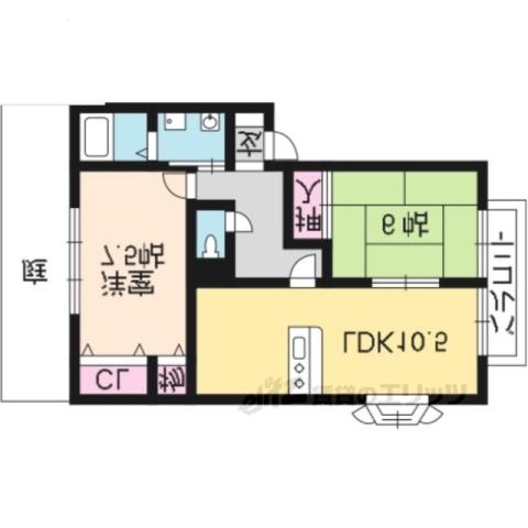 ウィンディアコリーヌE棟(2LDK/1階)の間取り写真