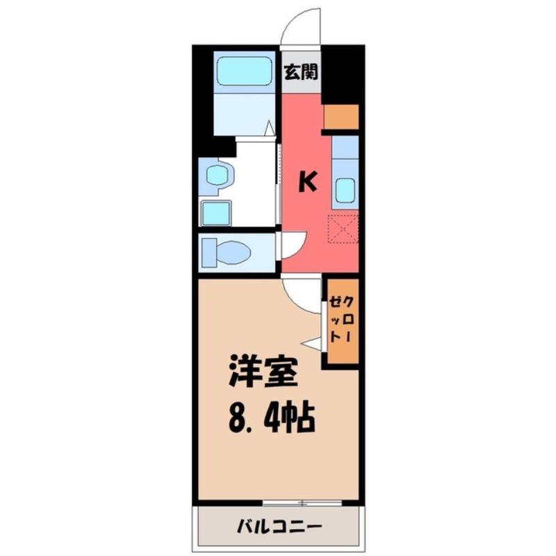 LATEST WIND(1K/2階)の間取り写真