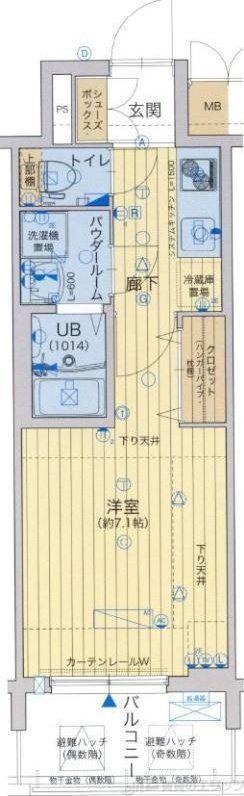 レジュールアッシュ北大阪GRAND STAGE(1K/4階)の間取り写真
