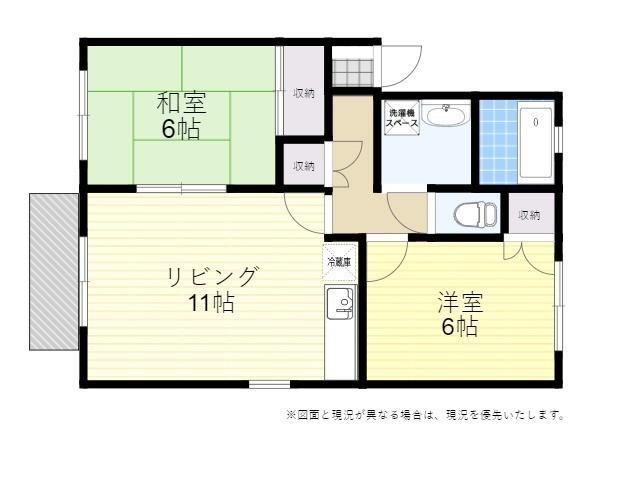 グランドゥールじゅんA棟(2LDK/2階)の間取り写真