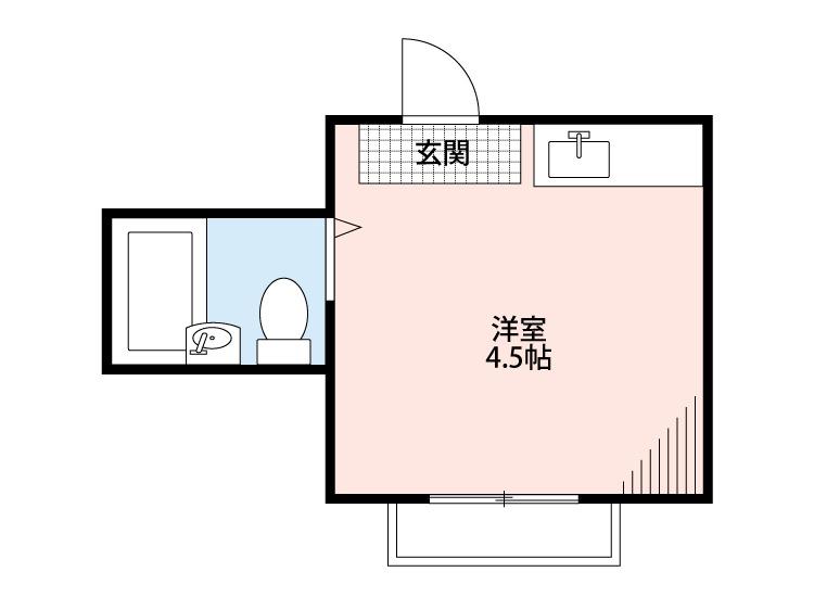 ペアパレス朝霞(ワンルーム/3階)の間取り写真