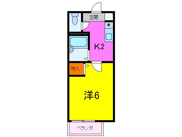 魚崎雅ハイツ(1K/2階)の間取り写真