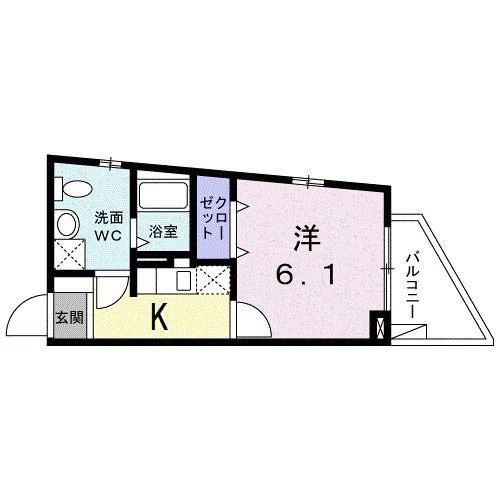 プロムナード清華(1K/2階)の間取り写真