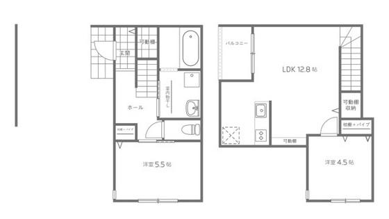 PLANO矢賀(2LDK/1階)の間取り写真