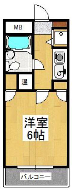 G-ONE六本松(1K/6階)の間取り写真