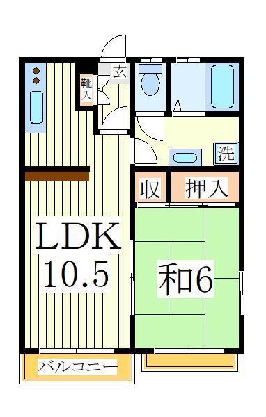 プレジオTIII(1LDK/2階)の間取り写真