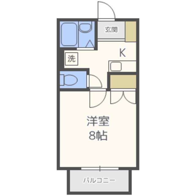 シティハイツ片江B(1K/2階)の間取り写真