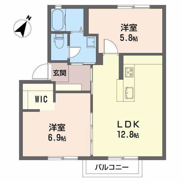 セント・ポーリアA(2LDK/2階)の間取り写真
