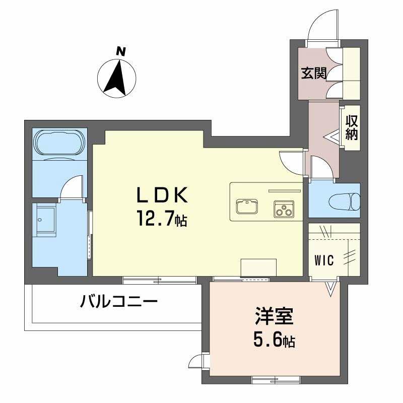 インセプション(1LDK/3階)の間取り写真